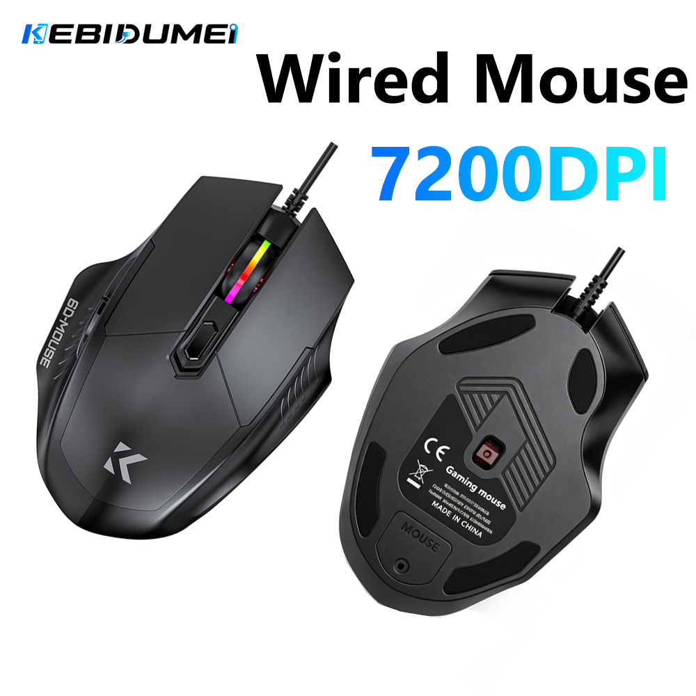 Laptop Accessories Rgb - KEBIDUMEI 7200DPI Wired Mouse 6 Buttons