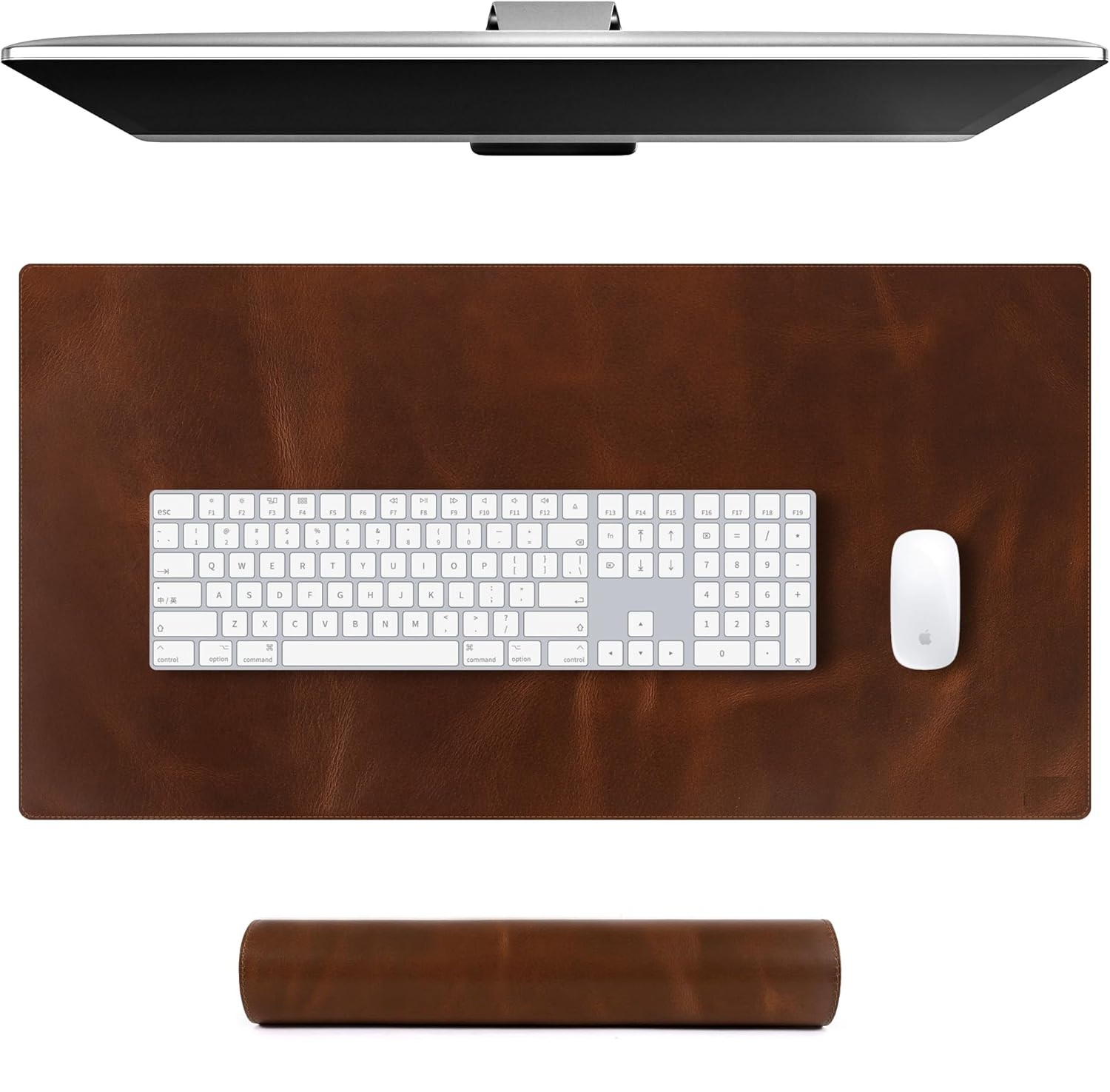 Laptop Accessories Protector - Real Leather Desk Mat, Large Desk