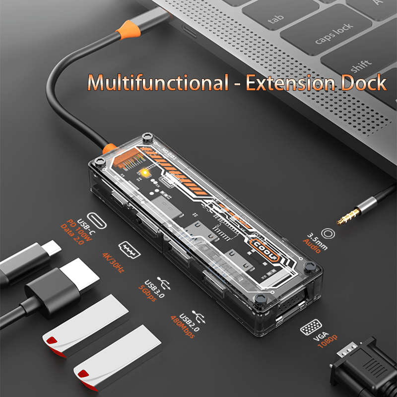 Usb C Docking Hub - 6-in-1 USB C Hub for MacBook