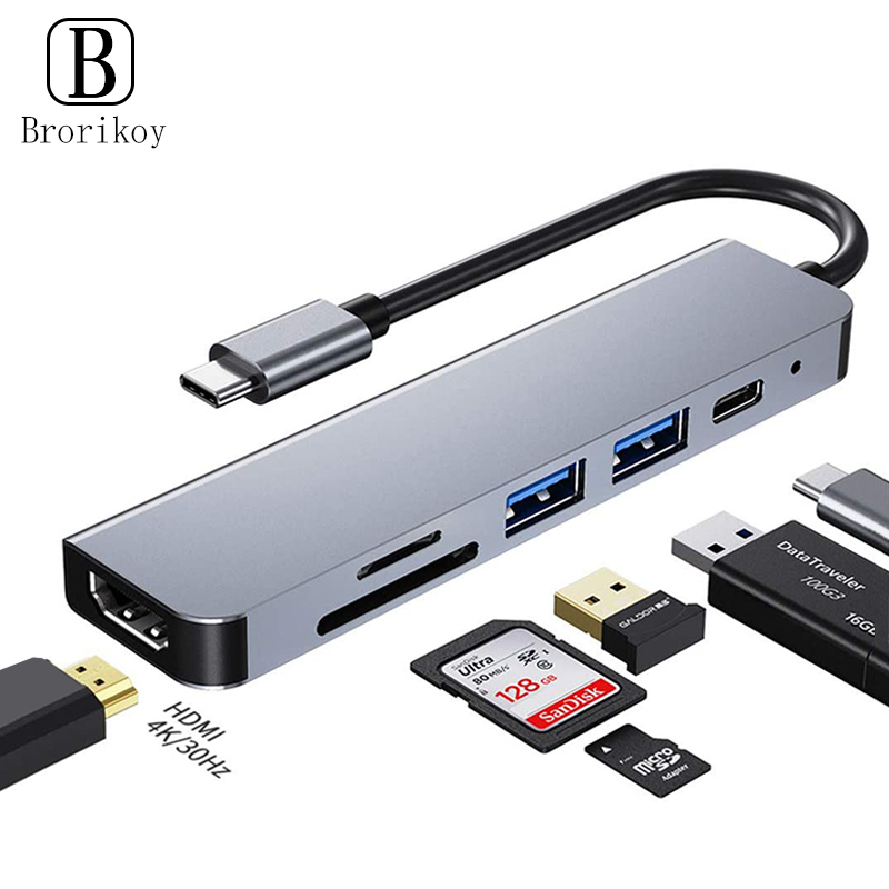 Usb C Docking Hub - 6 In 1 PD Type C