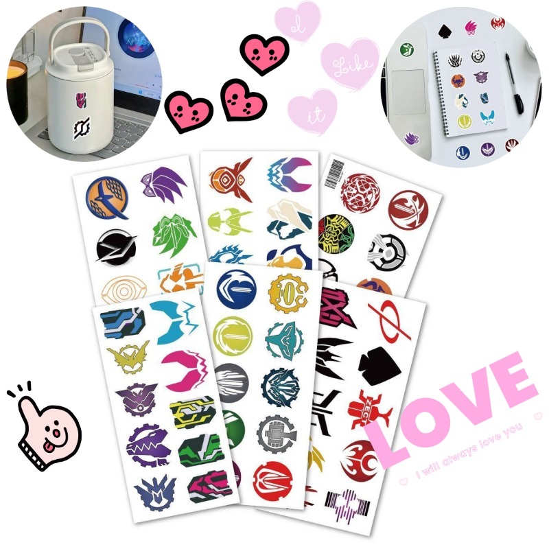 Laptop Accessories Parts - 60 Sheets Kamen Rider Logo Stickers