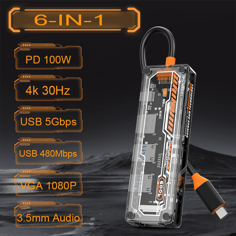 6-in-1 USB C Hub for MacBook P - Usb C Docking Hub review and price