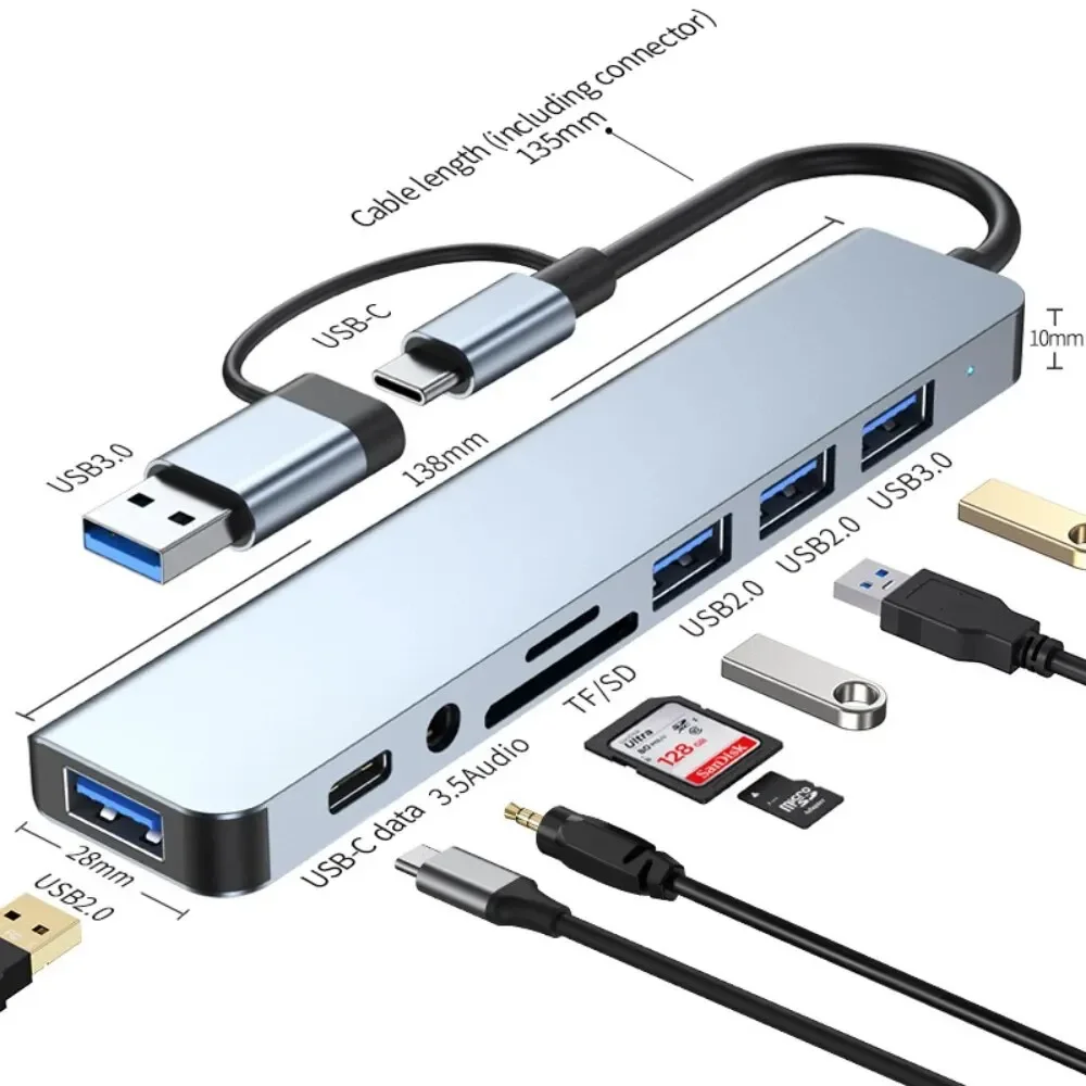 8 In 2 USB-C Hub With 3.0 SD/T - Usb C Docking Hub review and price