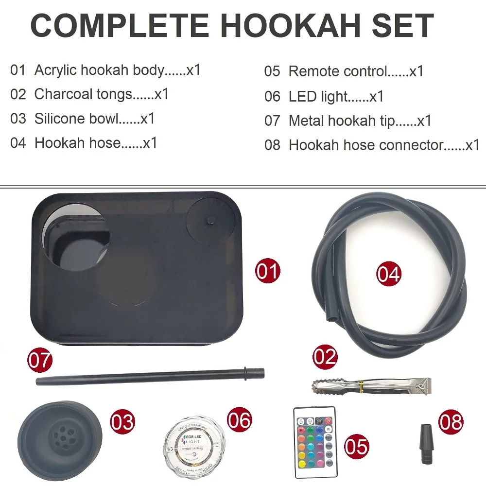 Rectangle Hookah Smoking Pipe  - Laptop Accessories Light review and price
